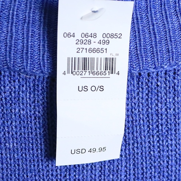 Don't Ask Why Women One Size Italy Periwinkle Boat Neck Modal Blend Crop Sweater - Picture 6 of 8